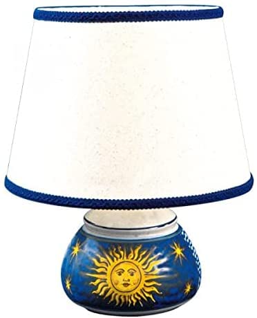 Lampada in Ceramica Artigianale Italiana con paralume. Dimensioni: Base h 11.938 ø 17.018 - Paralume ø 29.972 cm.