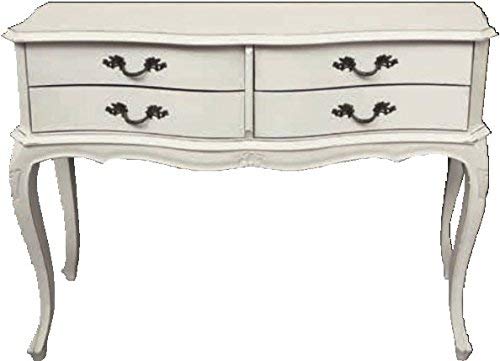 Consolle sagomata noce laccata bianca -cm: L 105 P 32 H 76 cm - in noce - 4 cassetti - 100% Made in Italy -(DF18)
