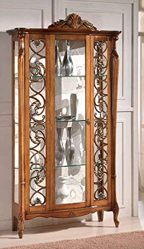 Dafne Italian Design Vetrina Stile Classico Noce (cm. L. 109 - P. 40 - H. 212) (TVG)