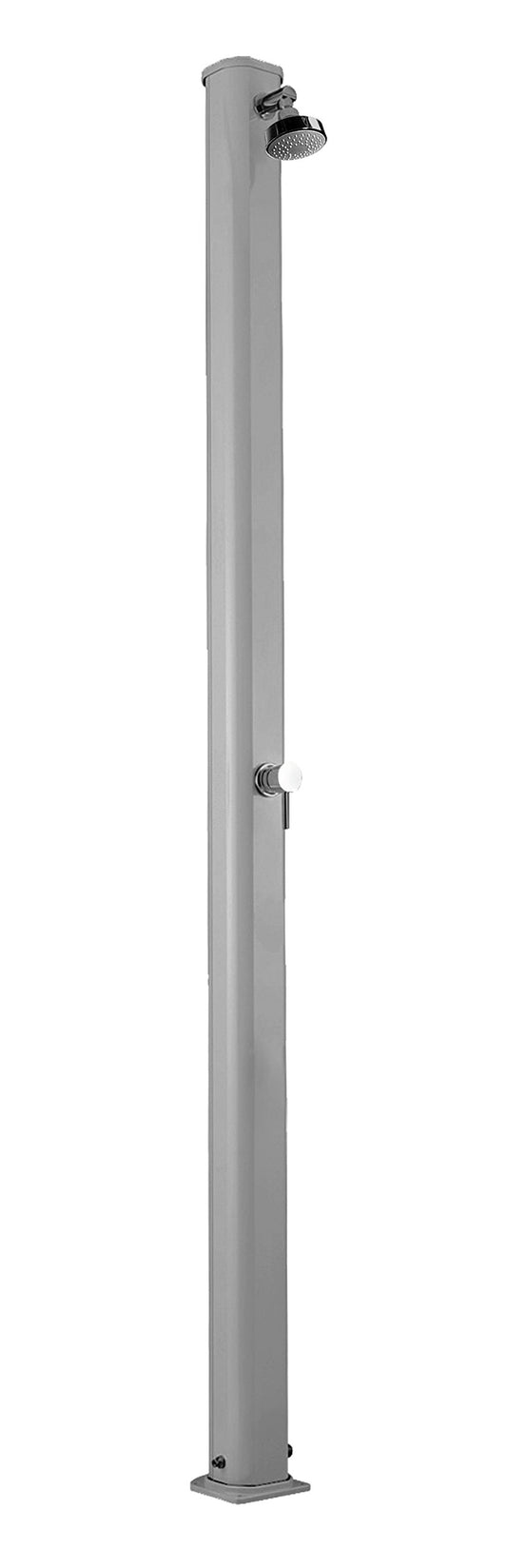 Doccia a riscaldamento solare Arkema A600/9007 Jolly S Colore Inox Doccia solare dal design dritto totalmente in alluminio Trattamento anticorrosione Verniciata a polvere Serbatoio capacità di 25litri Altezza 229cm Peso 12kg Con miscelatore caldo e freddo