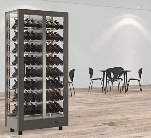 Dafne Italian Design Teca vino, struttura alluminio, bande magnetiche per applicazione cover, vetrina,