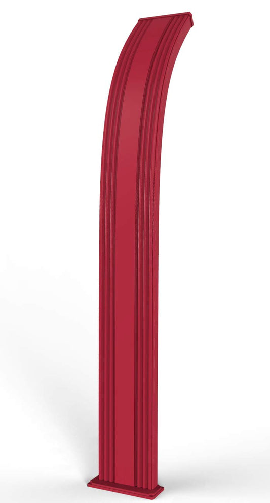 Doccia a energia Solare Arkema Dada D350 3027 I Colore Cherry con Fascia Decorativa Inox Struttura in Alluminio Dotata di Miscelatore Acqua Calda Fredda lavapiedi e nebulizzatori