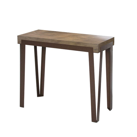 Itamoby Rio 90Cm Consolle Allungabile, Pannelli di nobilitato, Rovere Natura/Ruggine, 90 cm x 40 cm x 77 cm