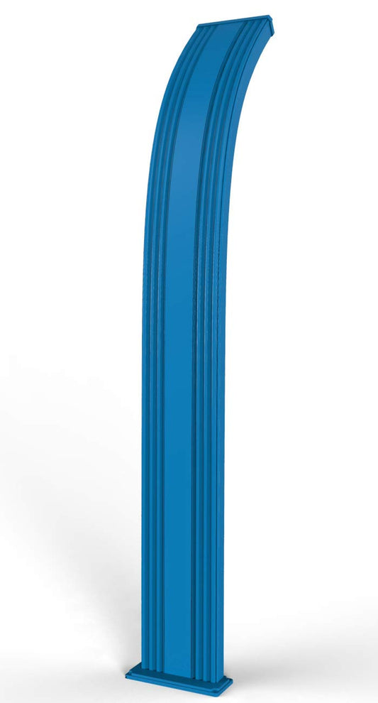 Doccia a energia Solare Arkema Dada D350 5012 I Colore Blu con Fascia Decorativa Inox Struttura in Alluminio Verniciata a Polvere con Miscelatore Acqua Calda Fredda e nebulizzatori