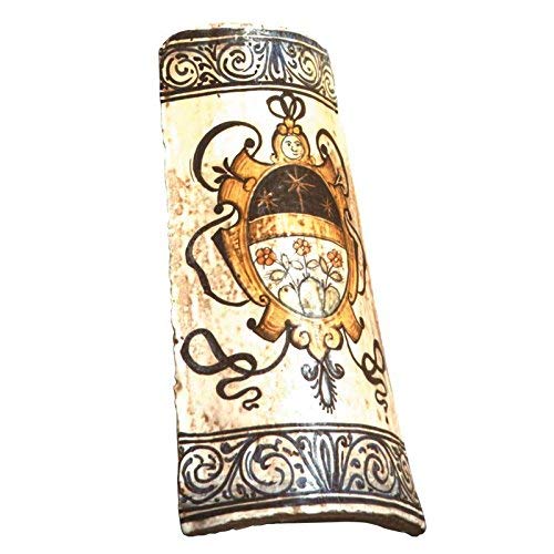 Dafne Italian Design Applique tegola da muro in ceramica artistica di Castelli, Dimensioni: cm 23x45
