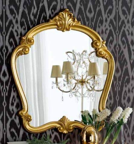 Dafne Italian Design Specchiera Stile Classico intarsiata Oro (cm. L. 70 - H. 106 - P. 7) (TVG)