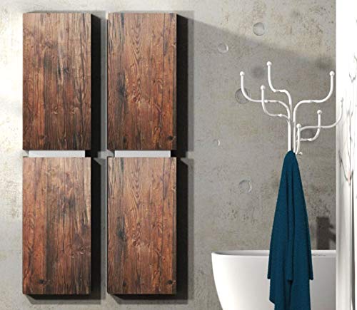 Dafne Italian Design Mobili da bagno in legno invecchiato - base: portalavabo 2 cassettoni, top in quarzo, specchio, colonna con ante