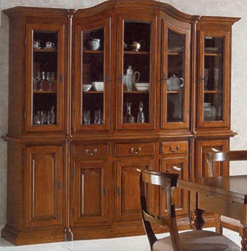 Dafne Italian Design Vetrina Stile Classico Noce (cm. L. 237 - P. 53 - H. 218) (VGG)