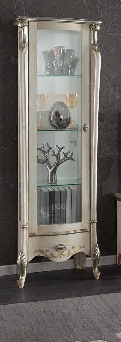 Dafne Italian Design Vetrina Stile Classico Bianco Laccato (cm. L. 61 - P. 39 - H. 183) (TVG)
