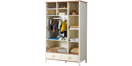 Dafne Italian Design Cameretta da Neonato con Lettino con sbarre Bianca e Rovere Chiaro