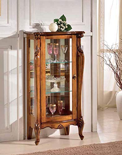 Dafne Italian Design Vetrinetta Stile Classico Noce (cm. L. 60 - P. 40 - H. 120) (TVG)