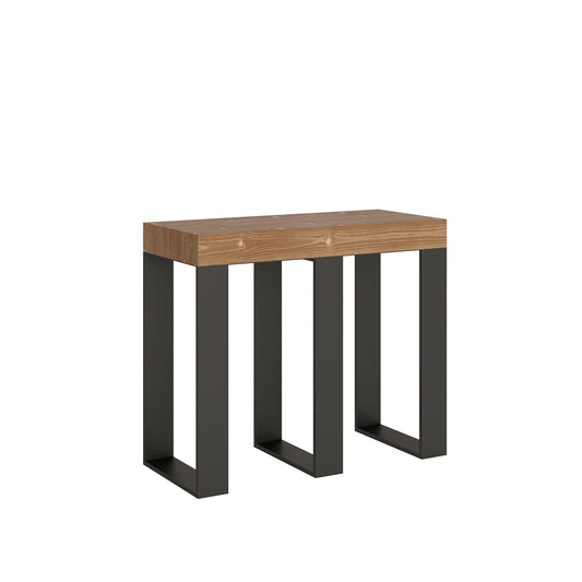 Dafne Italian Design Consolle allungabile Primula Small Abete Tinto Telaio Antracite