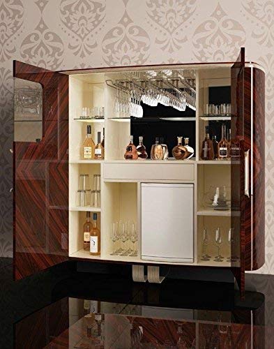Dafne Italian Design Mobile Bar in legno Palissandro, H.186XP.61X L.160 La laccatura gloss esalta e protegge il legno