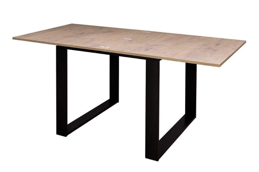 Dafne Italian Design Tavolo Tecno Libra Quercia Natura 90x90 allungato 90x180 telaio Antracite