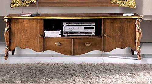 Dafne Italian Design Porta TV Stile Classico Noce (cm. L. 187 - P. 50 - H. 56) (TVG)