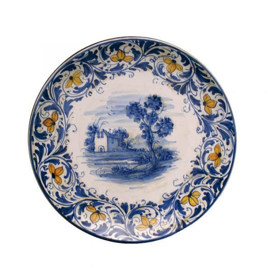 Dafne Italian Design Piatto da parete decorativo in ceramica. Dimensioni: ø 24,9 cm. Made in Italy.