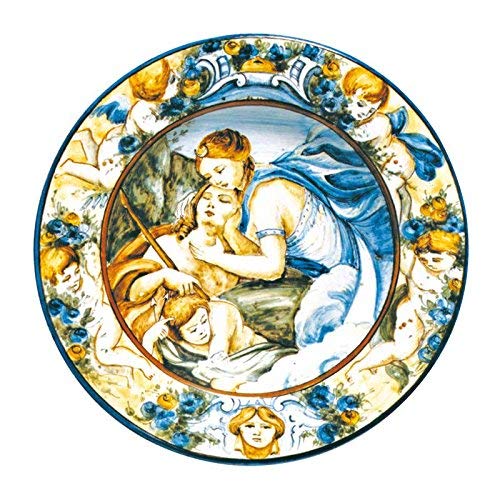 Dafne Italian Design Piatto in ceramica artistica di Castelli Italia fatto e dipinto a mano - diametro 36 cm. Aulica 11
