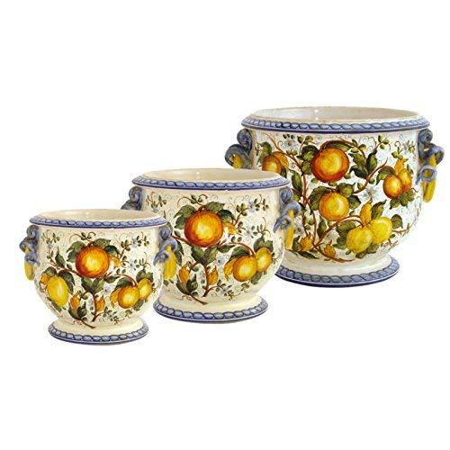 tris cache pot - portavasi Vaso in ceramica artistica dipinto a mano
