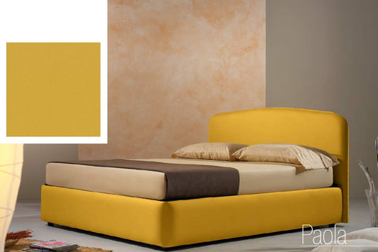 Dafne Italian Design Letto matrimoniale contenitore, similpelle lavabile, colore giallo senape - Dimensioni: Larghezza 178 x 220 x H 114 cm - per materasso 160 x 200. - 100% Made in Italy (SFI)