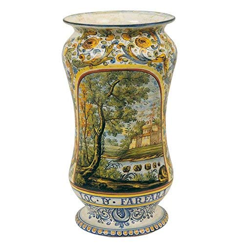 Dafne Italian Design Simonetti Vaso dipinto a mano in ceramica artistica di Castelli Italia H cm 33 Serie Aulica