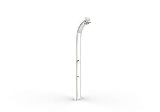 Doccia Classica Curva a doppio ingresso acqua calda e fredda Arkema Spring Plus in Poletilene HD Doccia per interno e esterno con Miscelatore e Lavapiedi ARKEMA B125 9003 Bianco