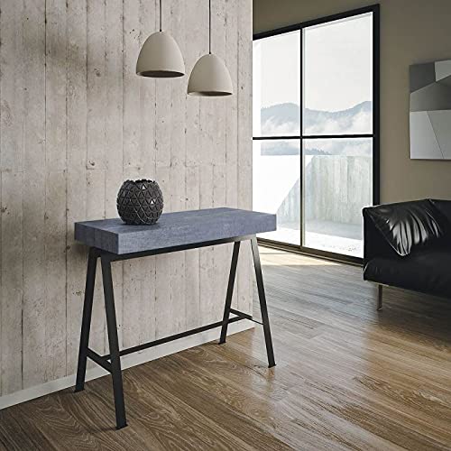 Dafne Italian Design Consolle allungabile Banco Cemento Telaio Antracite