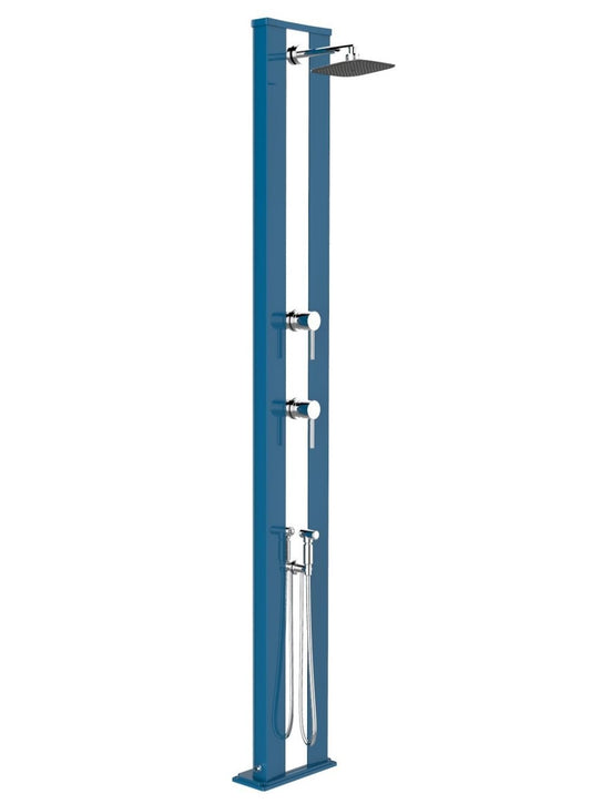 Arkema Design Doccia a riscaldamento solare Dada S Blu e Inox con Doccetta D440/5012-I