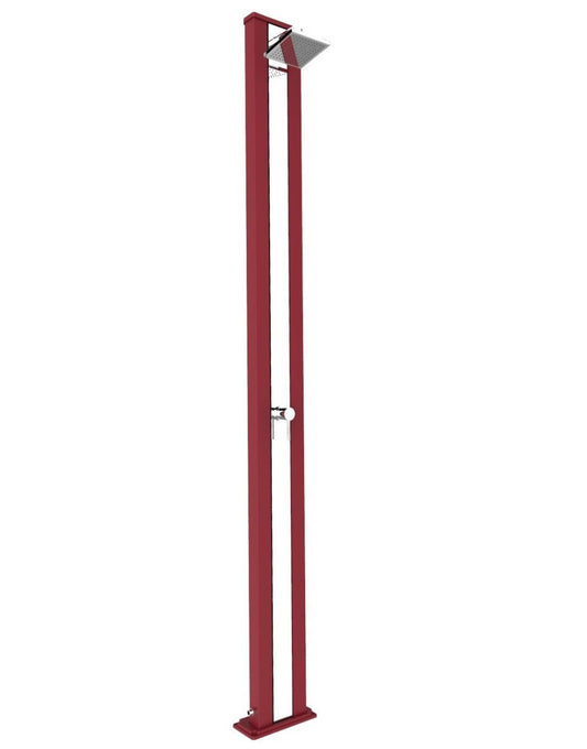 ARKEMA Doccia solare design diritto Spring S Cherry con fascia Inox