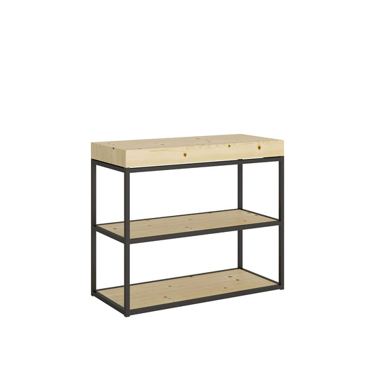Dafne Italian Design Consolle allungabile Camelia Abete Natura Premium Telaio Antracite