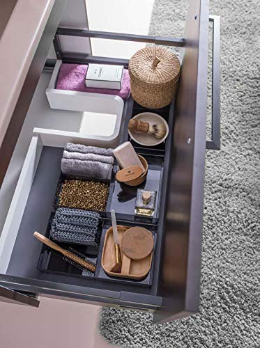 Dafne Italian Design Mobile da bagno monoblocco sospeso con un cassettone colore marrone effetto opaco (cm. L88 x P50 x H57), con specchio e pensile
