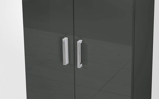 Dafne Italian Design Colonna Antracite lucido - Antracite lucido Colonna sospesa con 2 ante. Maniglie cromate e ripiani interni. cm. 48 x 22 x 160h. (STMB)