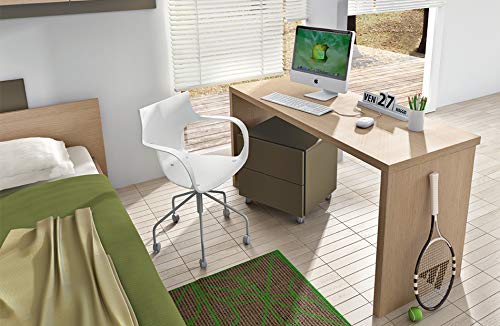 TUTTOCAMERETTE.IT - Cameretta completa di: 1 Letto singolo con giroletto legno; 1 Armadio; 1 Libreria ; Coppia di comodini, due cassetti; 1 Scrittoio ; 1 Sedia - 100 % Made in Italy (SF30)