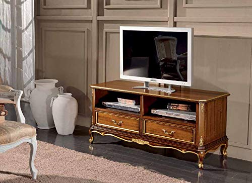 Dafne Italian Design Porta TV Stile Classico Noce (cm. L. 120 - P. 43 - H. 55) (TVG)