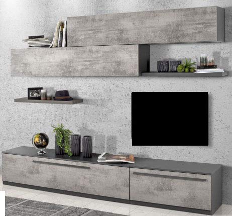 Parete componibile per soggiorno - alunque tipo di televisore. cm. 270 x 46 x 203h - numero di colli 9 - (STP)