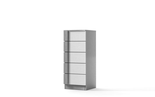 Mobile da bagno "Sandie" grigio e bianco componibile cm 81x46x189 (base, lavabo, specchio, pensile) - colonna anta sx cm. 35x34x189 - mobile 5 cassetti cm 35x34x85, colonna anta dx 35x34x164