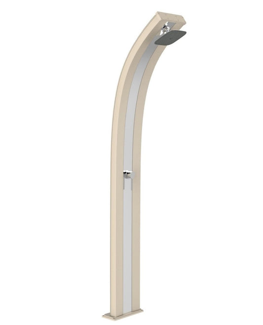 ARKEMA Doccia di design curvo Dada solare Sabbia con banda Inox