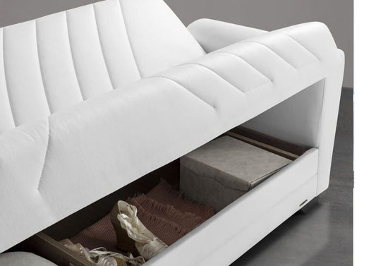 Dafnedesign.com - Divano letto 3 posti - Colore: bianco - misure: cm. 229 x 82 x 85h