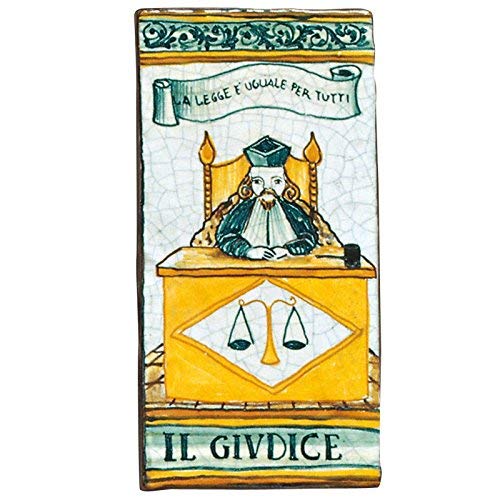 Dafne Italian Design Simonetti Mattonella decorata a mano con gancio a croce in ferro battuto in ceramica artistica di Castelli Italia arti e mestieri il giudice