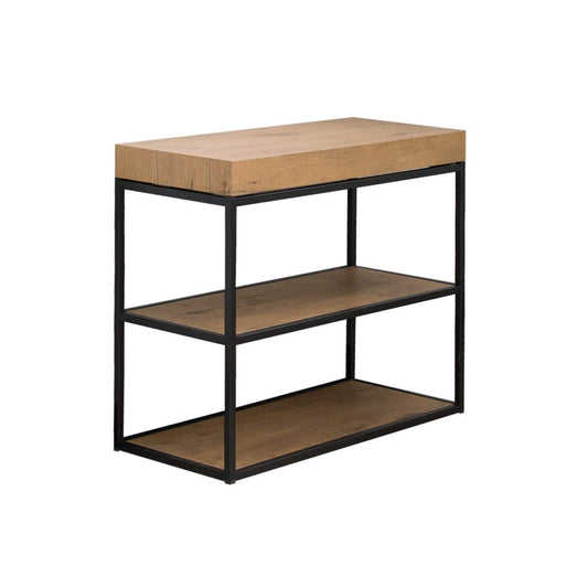 Itamoby Consolle allungabile Plano Small Quercia Natura & Antracite L.90 x H.77 x P.40 (allung. Fino a 196 cm)