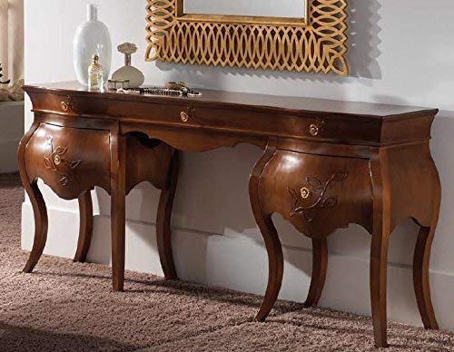 Dafne Italian Design Toilette, legno scuro, 77X47,5X176, 85 Kg, Piano: impiallacciato con noce nazionale;fianchi-cassetti: impiallacciato con noce nazionale-Piedi: legno di tiglio100% Made in Italy