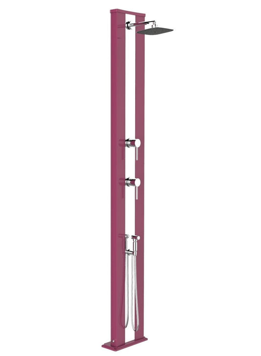 Arkema Design Doccia a energia solare Dada S Fucsia e Inox con Doccetta D440/4003-I