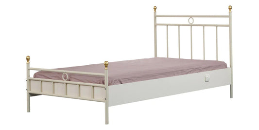 Dafne Italian Design Cameretta Completa per Ragazza New Alacati Stile Romantico con Letto ad Una Piazza e Mezza Colore Crema e Stampe Floreali Rosa.