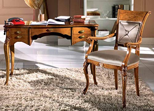 Dafne Italian Design Scrivania da Studio con capotavola, Stile Classico (cm. L. 120 - P. 60- H. 80) (TVG)