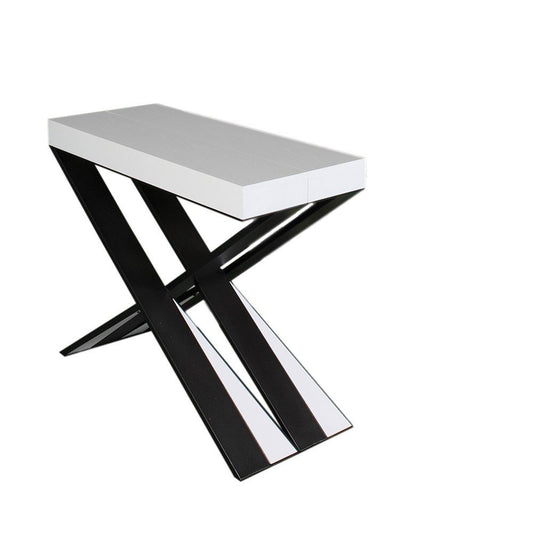 Dafne Italian Design Consolle allungabile Diago Bianco Frassino Telaio Antracite
