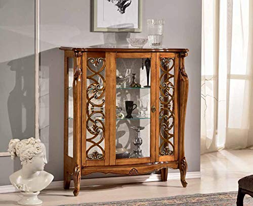 Dafne Italian Design Vetrina Stile Classico Noce (cm. L. 107 - P. 40 - H. 120) (TVG)