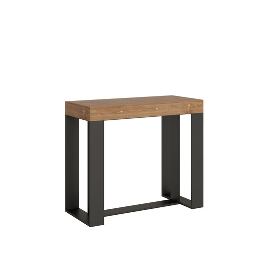Dafne Italian Design Consolle allugabule Futura Small Abete Tinto Telaio Antracite