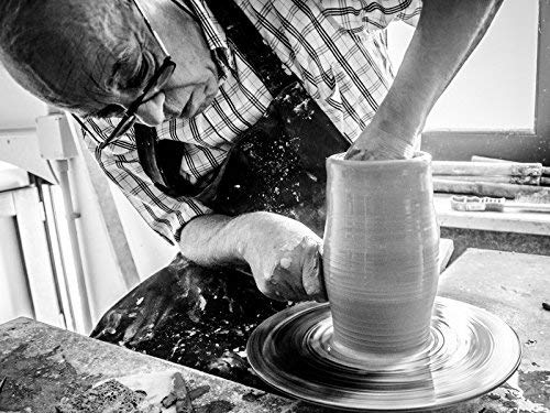 Barattolo/portaspezie in ceramica con coperchio - Dimensioni: h cm 20 - Made in Italy