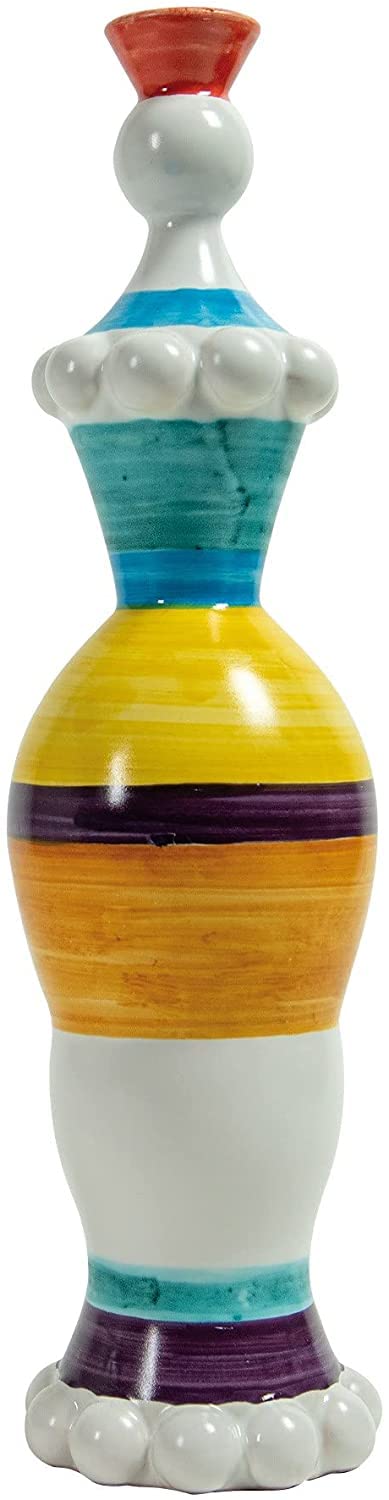 Ornamento artistico in ceramica, forma di donna stilizzata; Arredamento moderno per la casa. Fatto in Italia