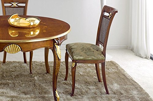 Dafne Italian Design Sedia classica con schienale in paglia di Vienna da soggiorno e sala da pranzo, noce scuro, cm: 49 cm - 54 cm - H 100 cm. - 100% Made in Italy (SF17)