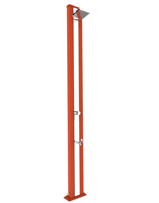 Arkema Design Doccia solare con lavapiedi Spring S Arancio Fascia Inox A220/2009-I